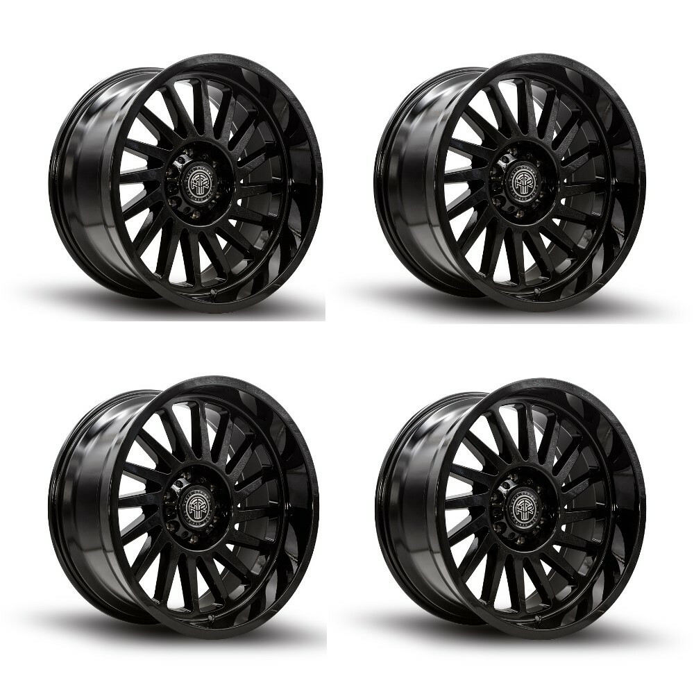 Set 4 20" Thret Offroad Omega 902 Gloss Black 20x10 Wheels 6x5.5 -21mm Rims