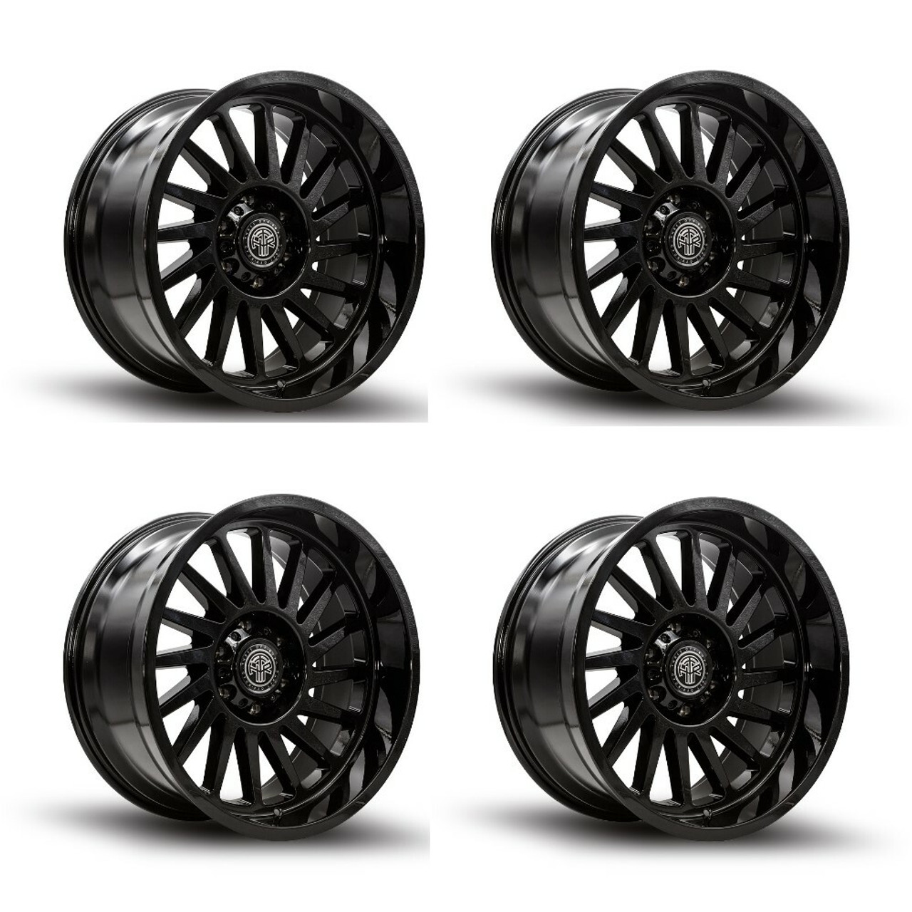 Set 4 20" Thret Offroad Omega 902 Gloss Black 20x10 Wheels 8x170 -21mm Rims