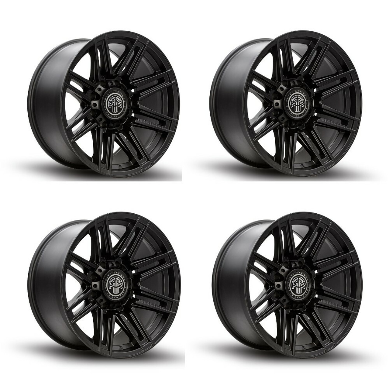 Set 4 20" Thret Offroad Dropzone 805 Satin Black 20x10 Wheels 6x135 6x5.5 -21mm