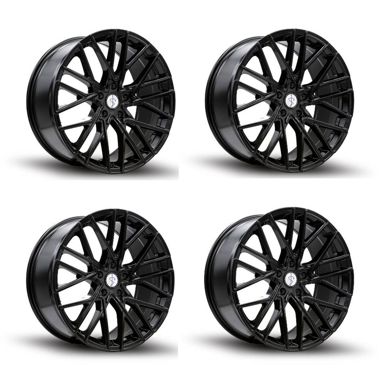 Set 4 20" Sapphire Luxury Alloys SX02-02 Gloss Black 20x9 Wheels 5x120 35mm Rims