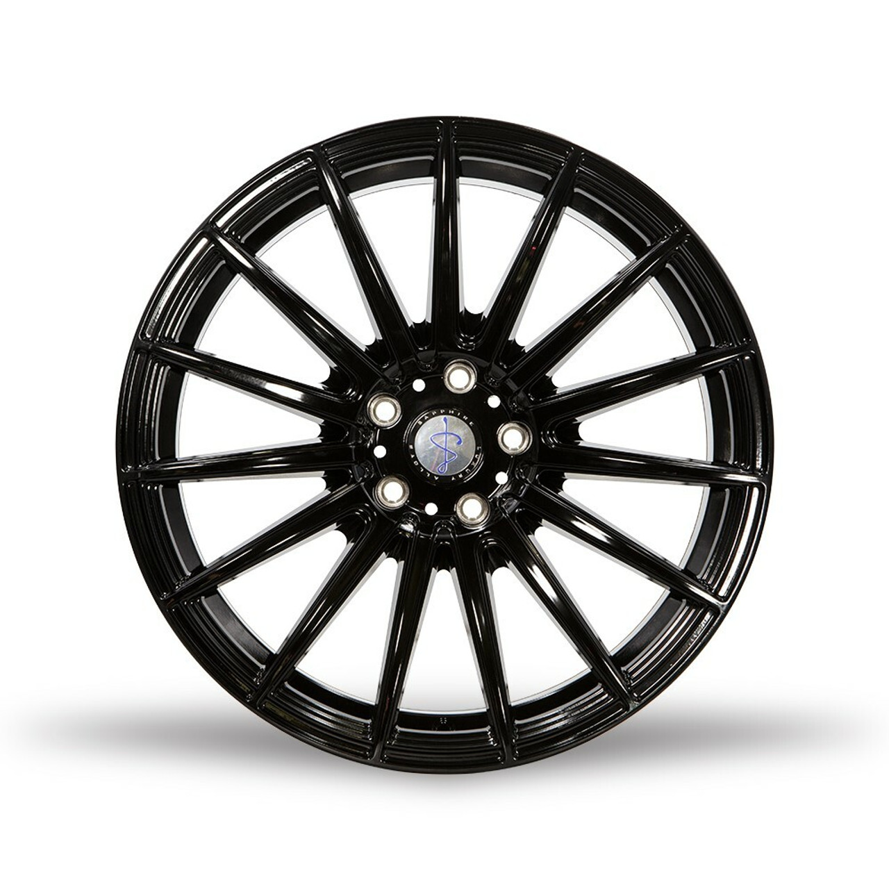 Set 4 22" Sapphire Luxury Alloys SX03-03 Gloss Black 22x9 Wheels 5x112 35mm Rims