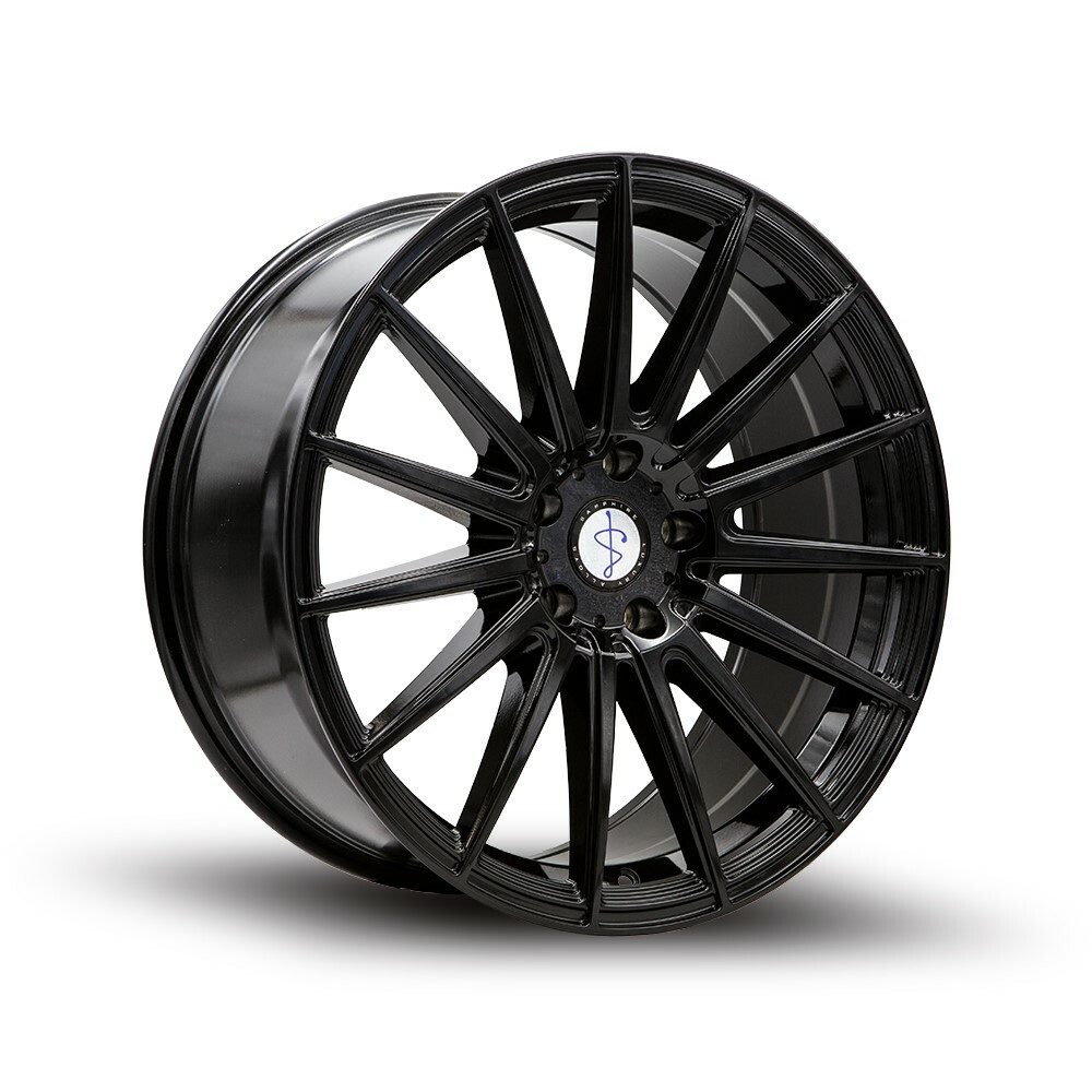 Set 4 22" Sapphire Luxury Alloys SX03-03 Gloss Black 22x9 Wheels 5x5 35mm Rims