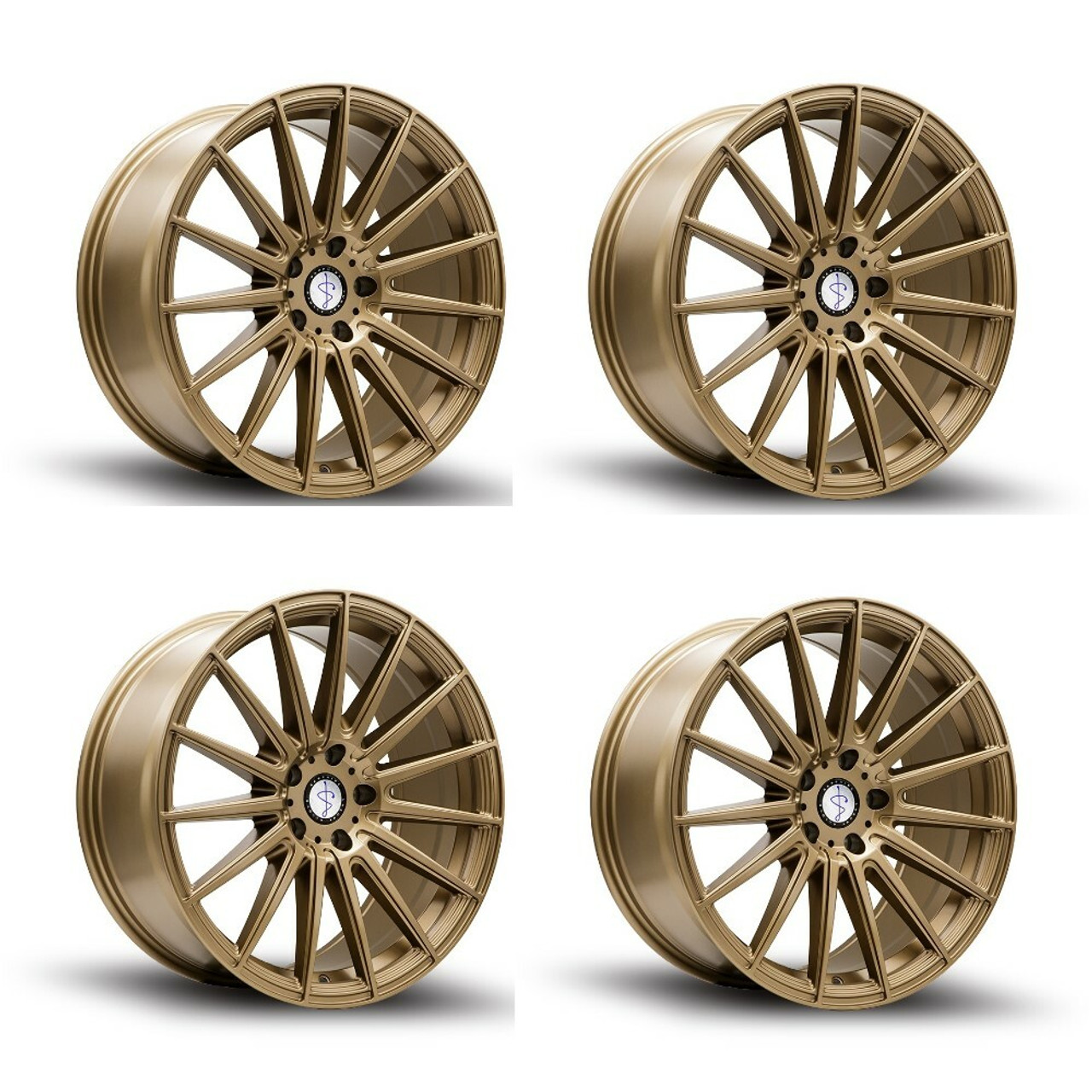 Set 4 22" Sapphire Luxury Alloys SX03-03 Bronze 22x9 Wheels 5x120 35mm Rims