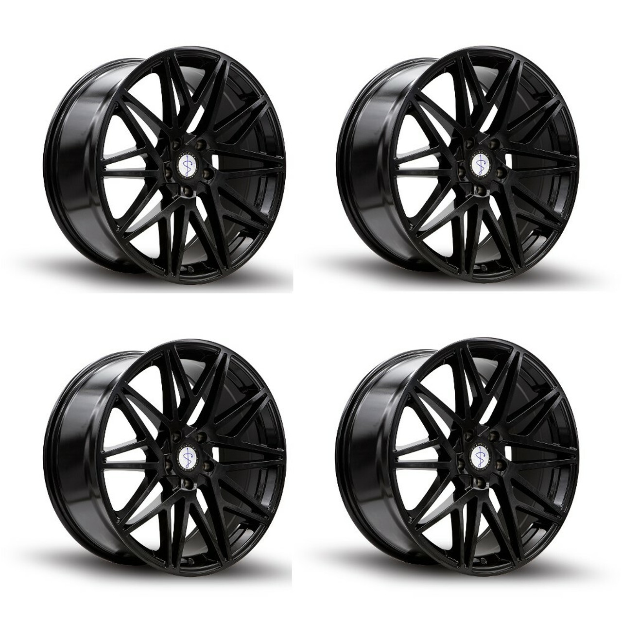 Set 4 20" Sapphire Luxury Alloys SX05-05 Gloss Black 20x9 Wheels 5x112 35mm Rims