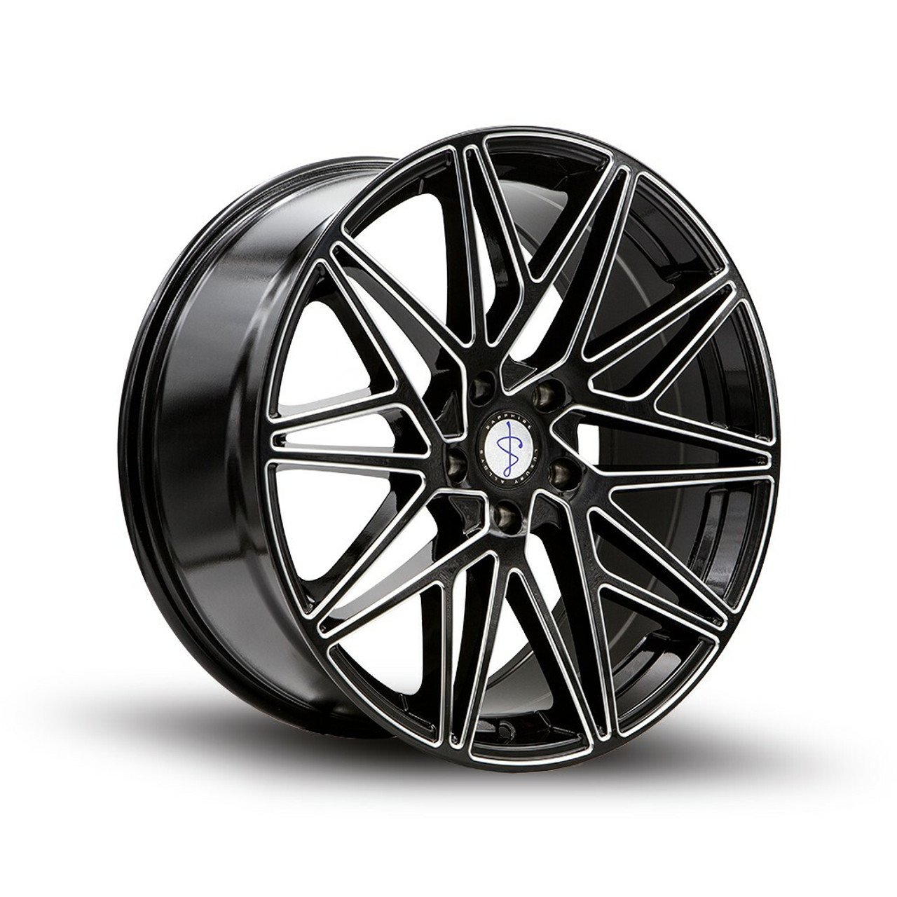 Set 4 20" Sapphire Luxury Alloys SX05-05 Gloss Black Milled 20x9 5x120 35mm Rims