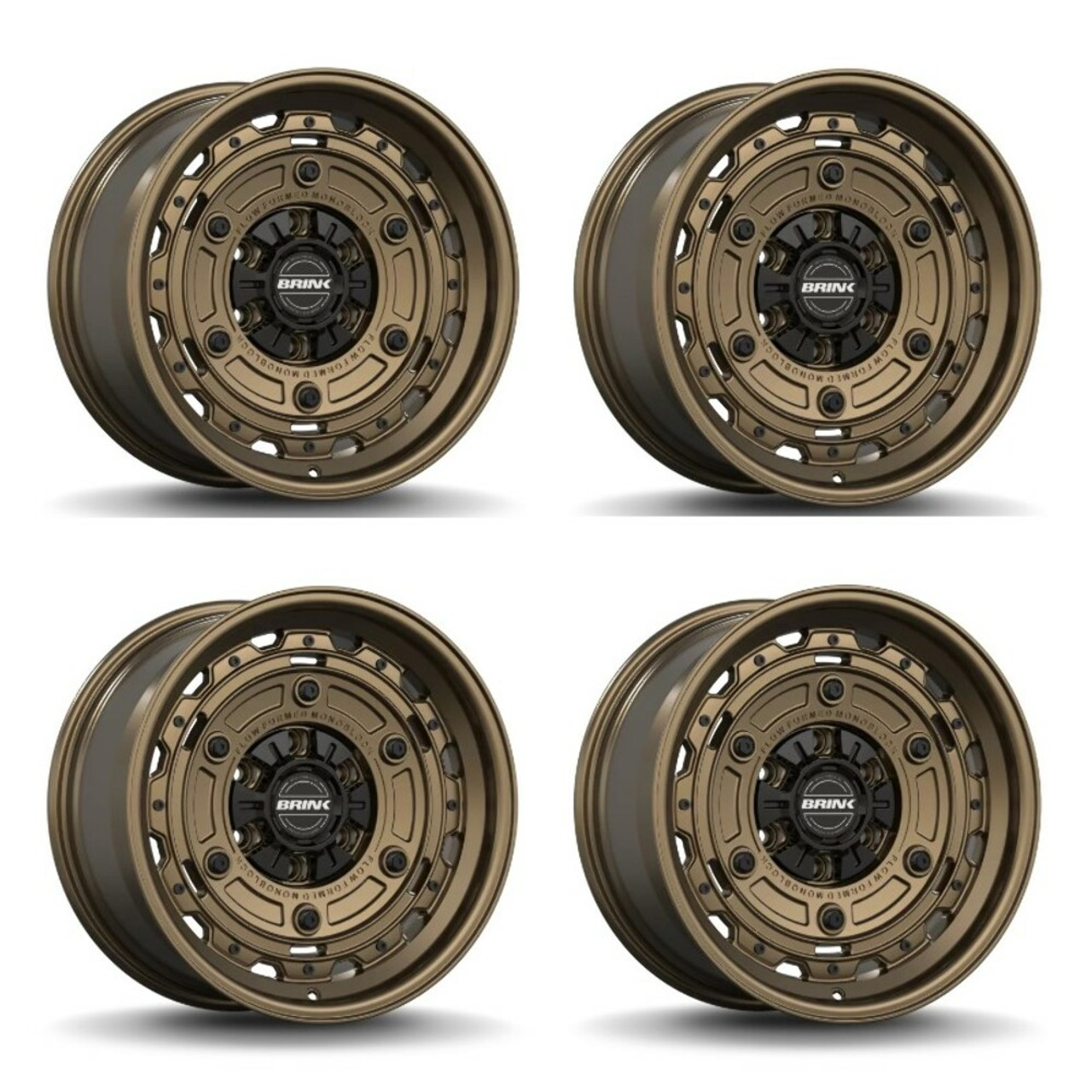 Set 4 17" Brink Wheels B402 Barracks Bronze 17x8.5 Flow Formed 5x5 5x4.5 0mm Rim