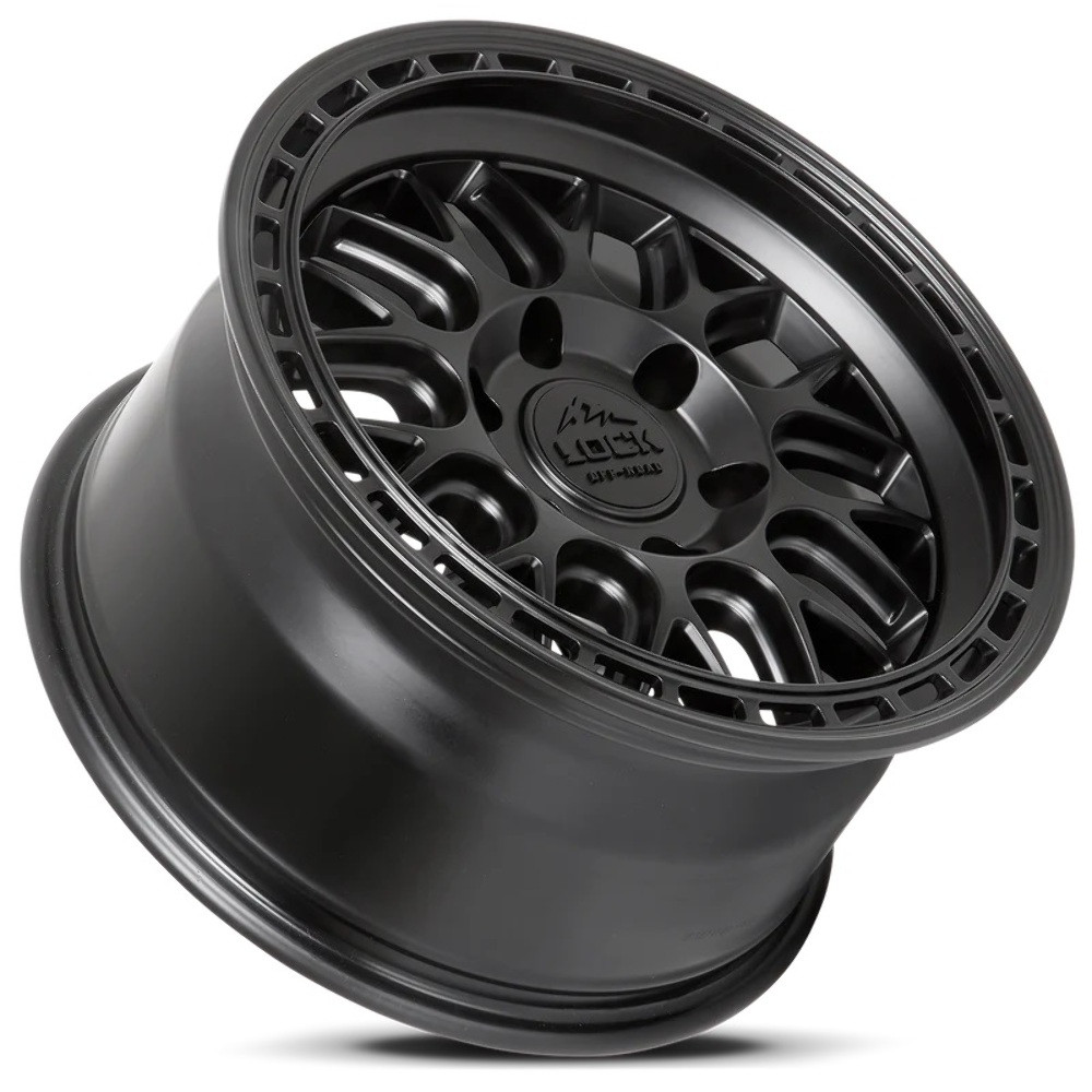 17" Lock Offroad Onyx Matte Black Matte Black Ring 17x9 Wheel 5x5 -12mm Rim