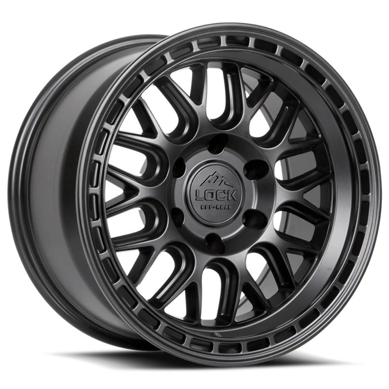 17" Lock Offroad Onyx Matte Black Matte Black Ring 17x9 Wheel 6x5.5 1mm Truck