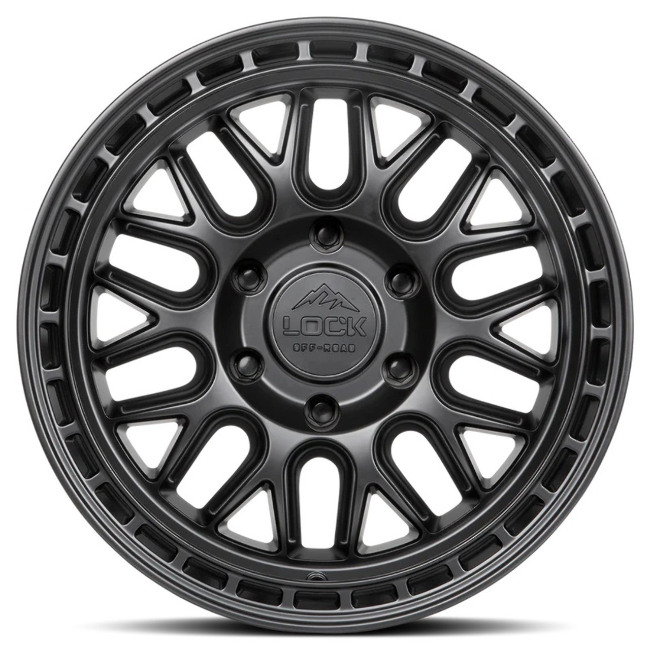 17" Lock Offroad Onyx Matte Black Matte Black Ring 17x9 Wheel 6x5.5 1mm Truck