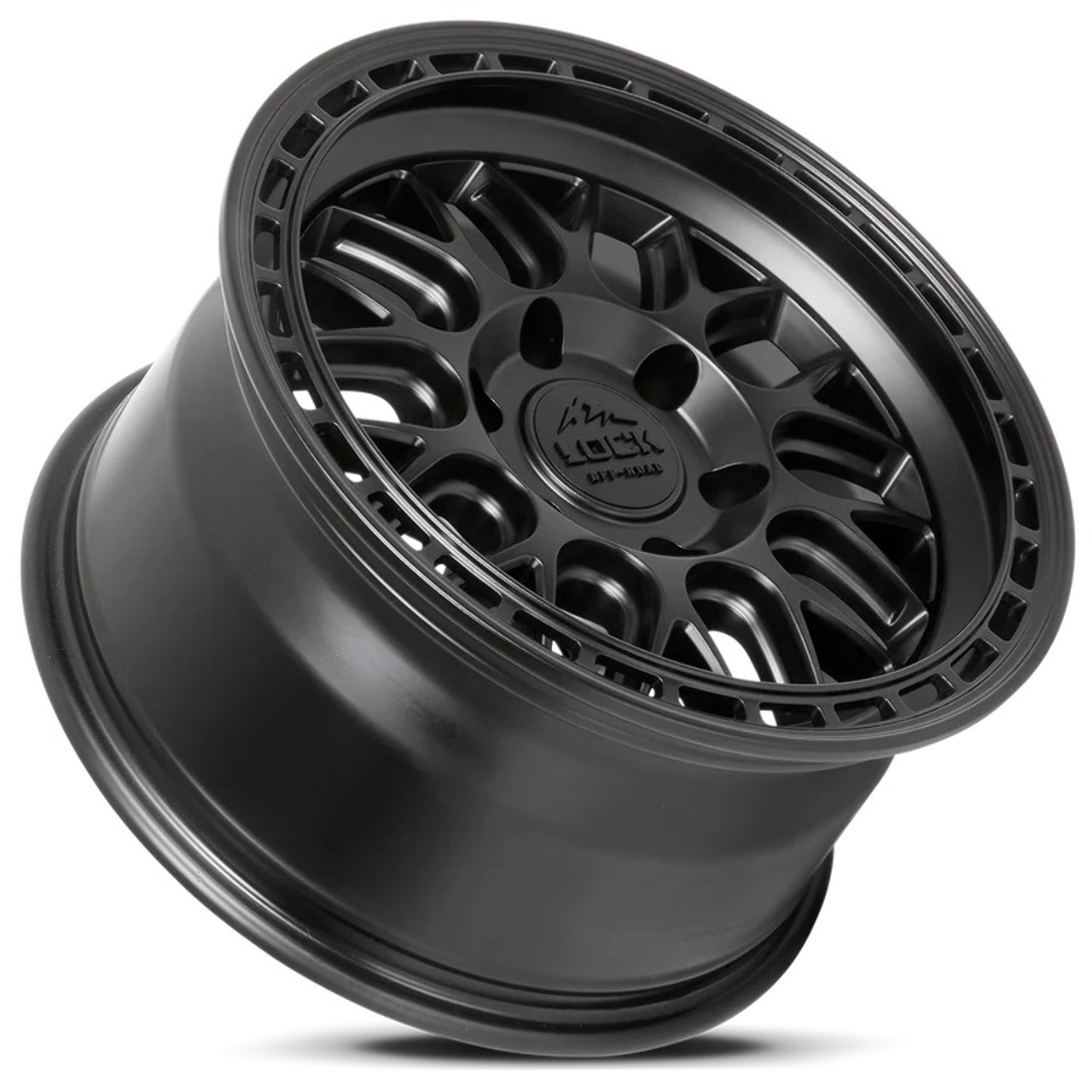 17" Lock Offroad Onyx Matte Black Matte Black Ring 17x9 Wheel 6x5.5 1mm Truck