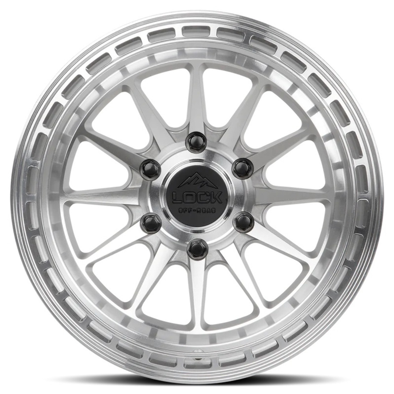 17" Lock Offroad Baja Machine Clear Coat 17x9 Wheel 6x5.5 -12mm Lifted Truck Rim