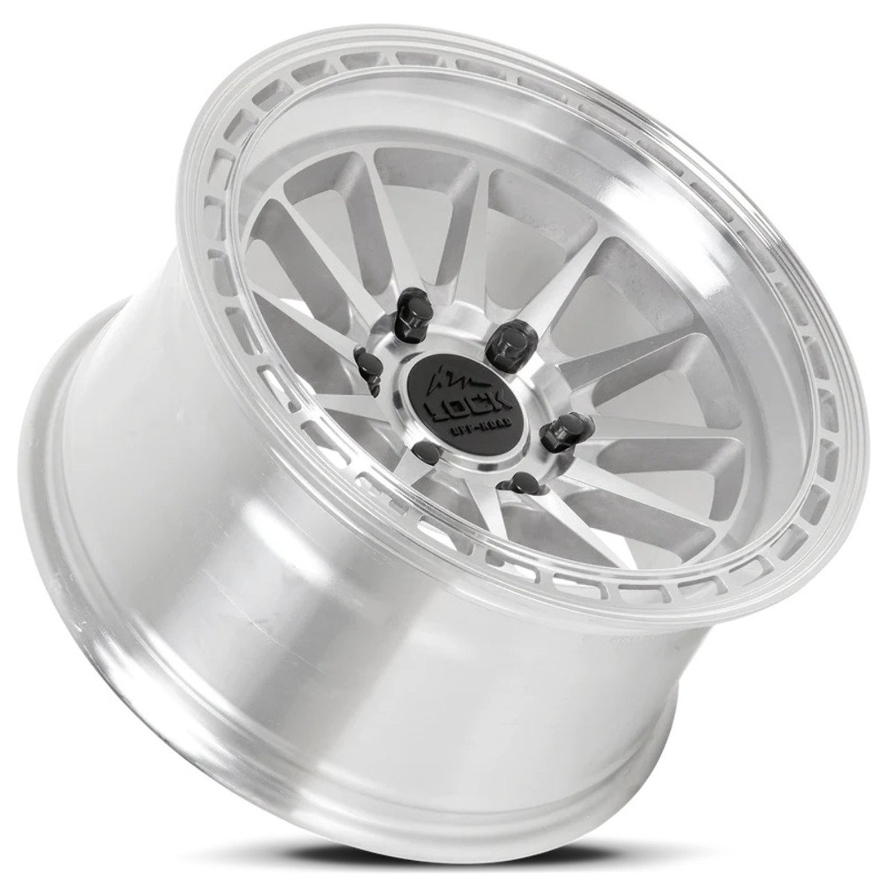 17" Lock Offroad Baja Machine Clear Coat 17x9 Wheel 6x5.5 -12mm Lifted Truck Rim