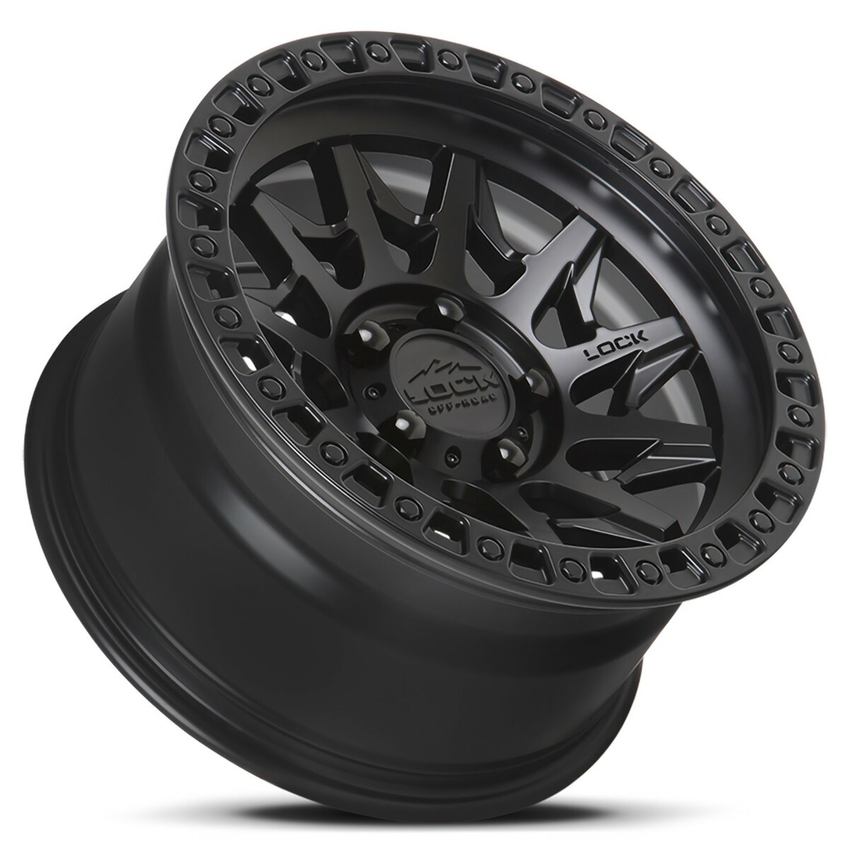 20" Lock Offroad Lunatic Matte Black Matte Black Ring 20x9 Wheel 6x135 0mm Rim