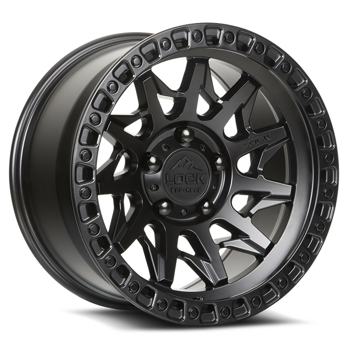 Set 4 20" Lock Offroad Lunatic Matte Black Black Ring 20x9 Wheels 6x135 0mm Rims
