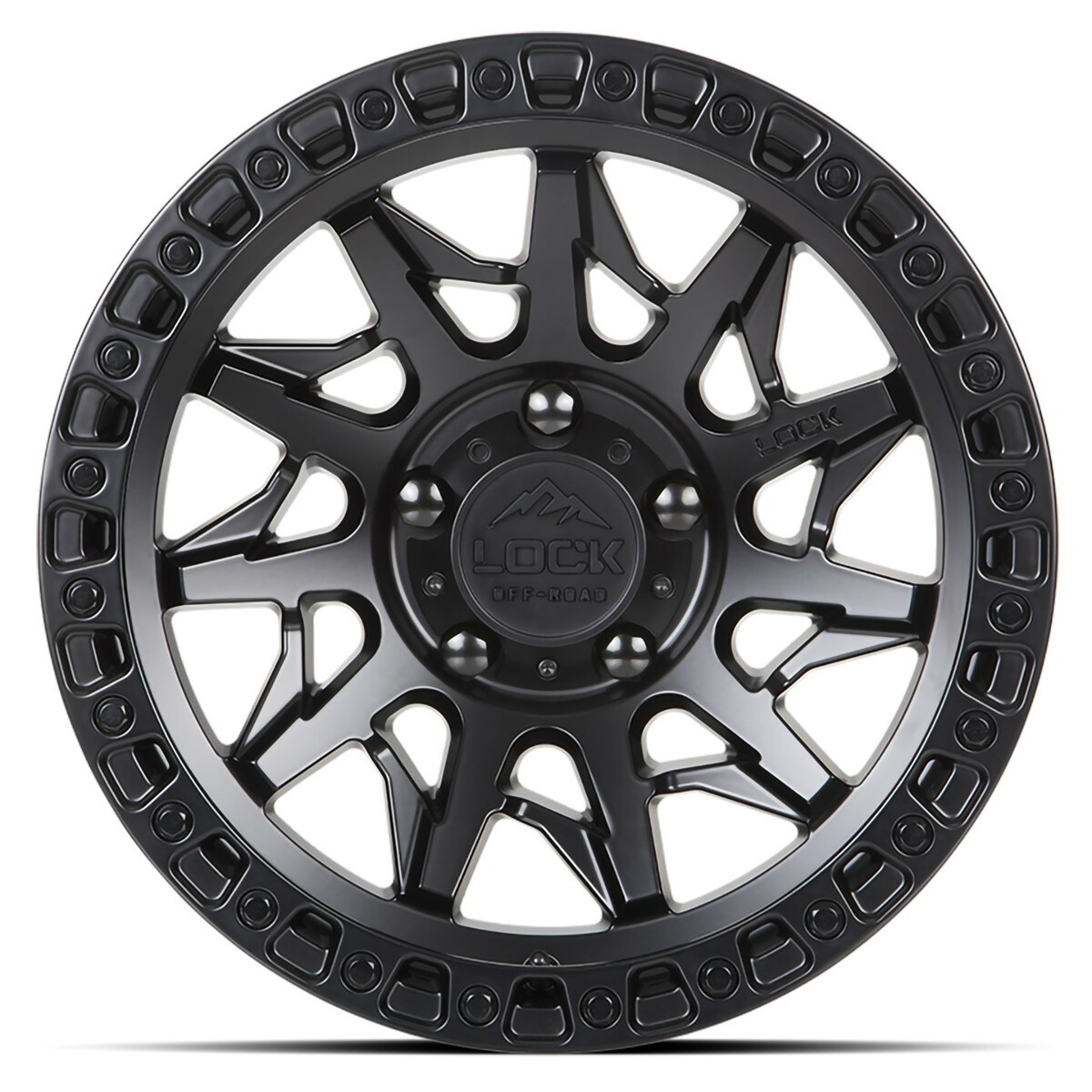 Set 4 20" Lock Offroad Lunatic Matte Black Black Ring 20x9 Wheels 6x135 0mm Rims