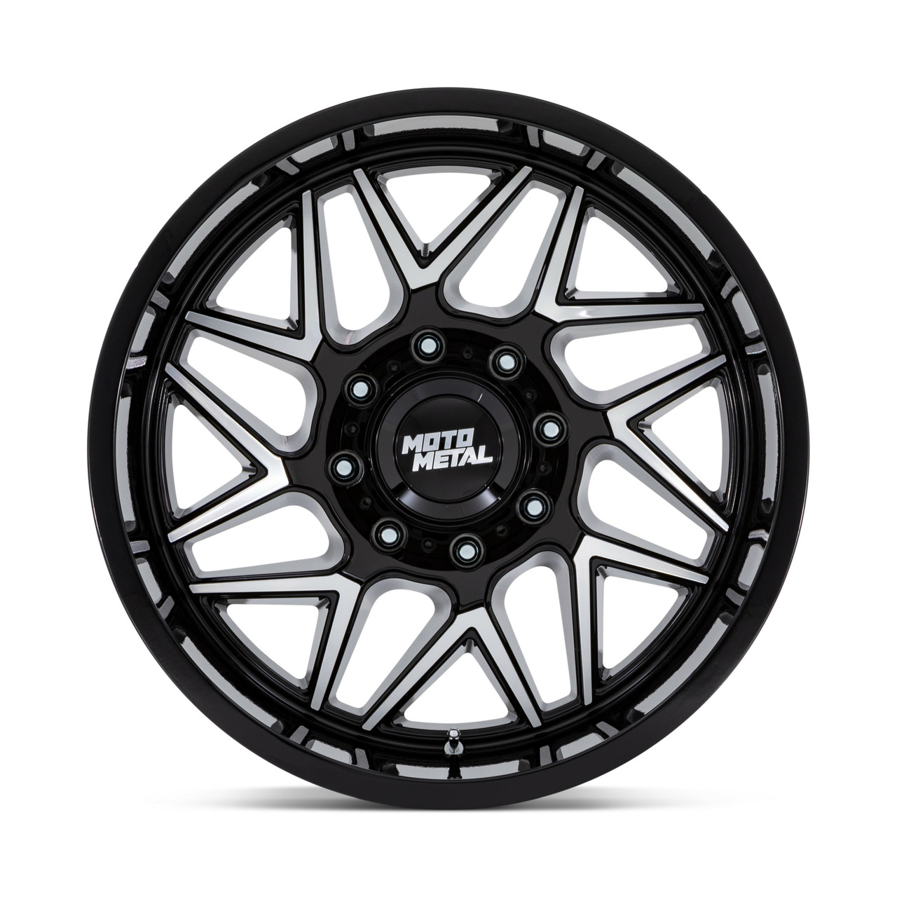 20" Moto Metal MO812 Turbine Gloss Black Machined Face 20x9 Wheel 8x180 20mm Rim