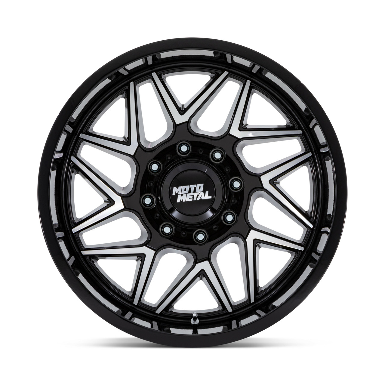 20" Moto Metal MO812 Turbine Gloss Black Machined Face 20x9 Wheel 8x6.5 01mm Rim