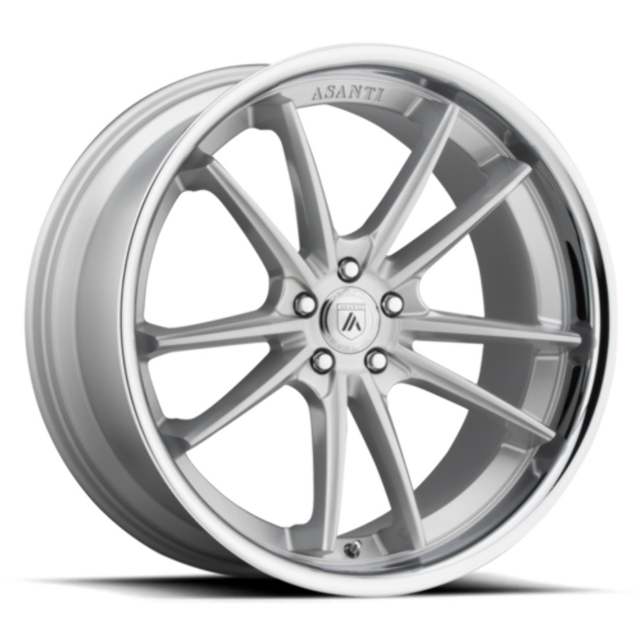 Asanti Black ABL-23 Sigma 20x10.5 5x4.5 Brushed Silver Chrome Lip Wheel 20" 38mm