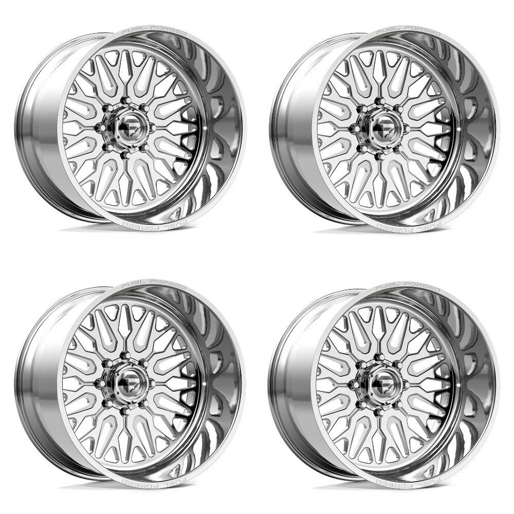 Set 4 22" Fuel FF109 Grin Polished 22x12 8x6.5 40mm Lifted