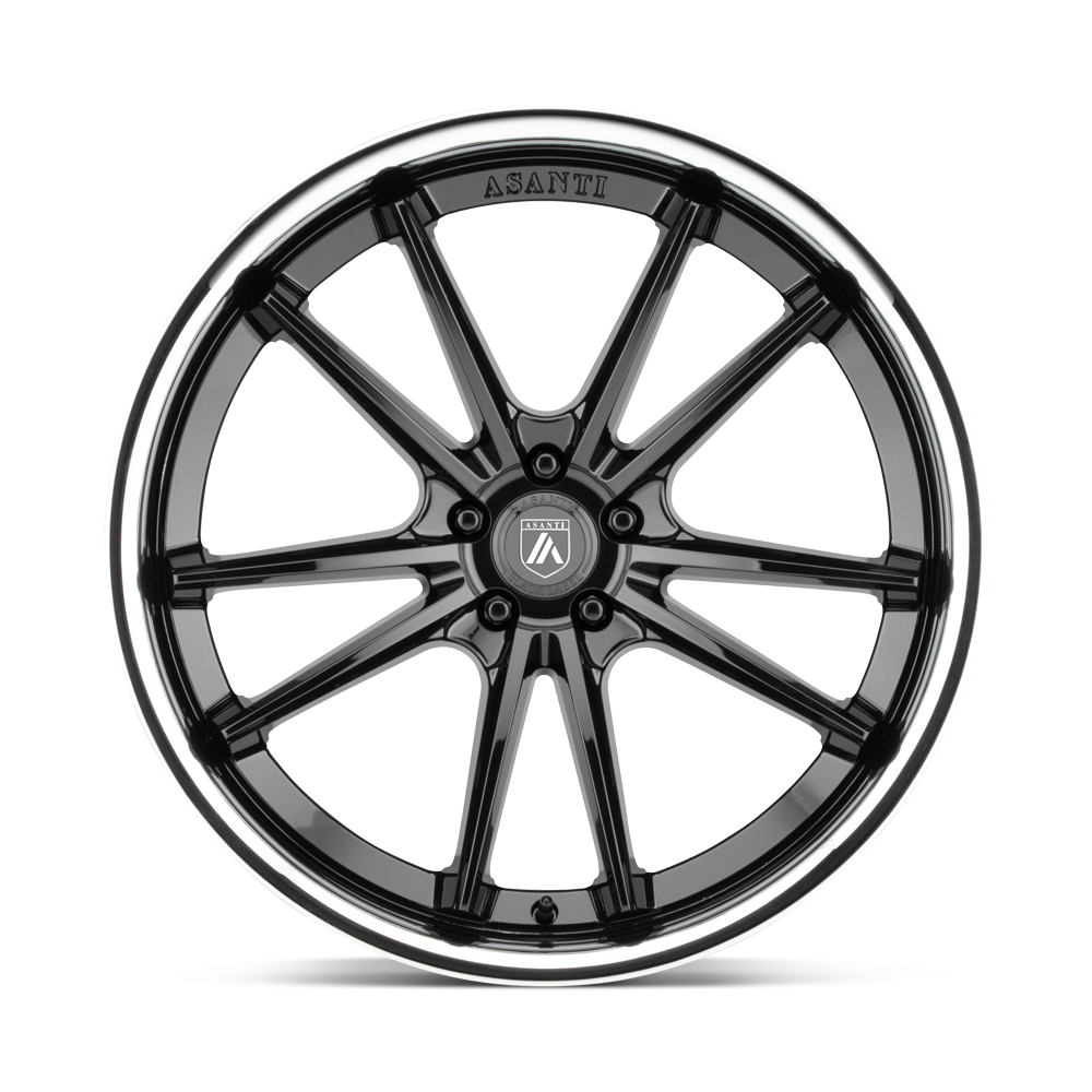 Asanti Black ABL-23 Sigma 22x9 5x120 Gloss Black Chrome Lip Wheel 22" 32mm Rim