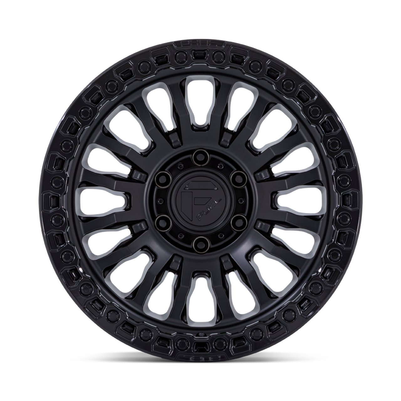 Set 4 17" Fuel FC857 Rincon Matte Black Gloss Black Lip 17x9 Wheels 6x5.5 25mm