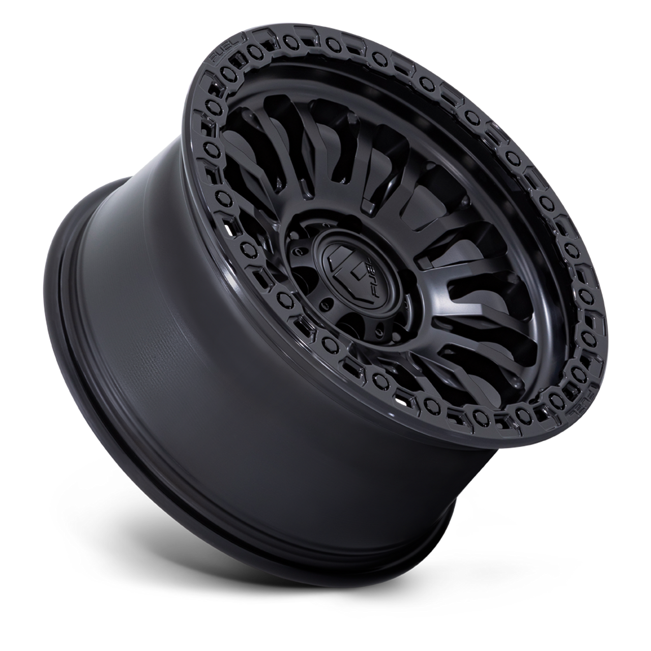 Set 4 17" Fuel FC857 Rincon Matte Black Gloss Black Lip 17x9 Wheels 6x5.5 25mm