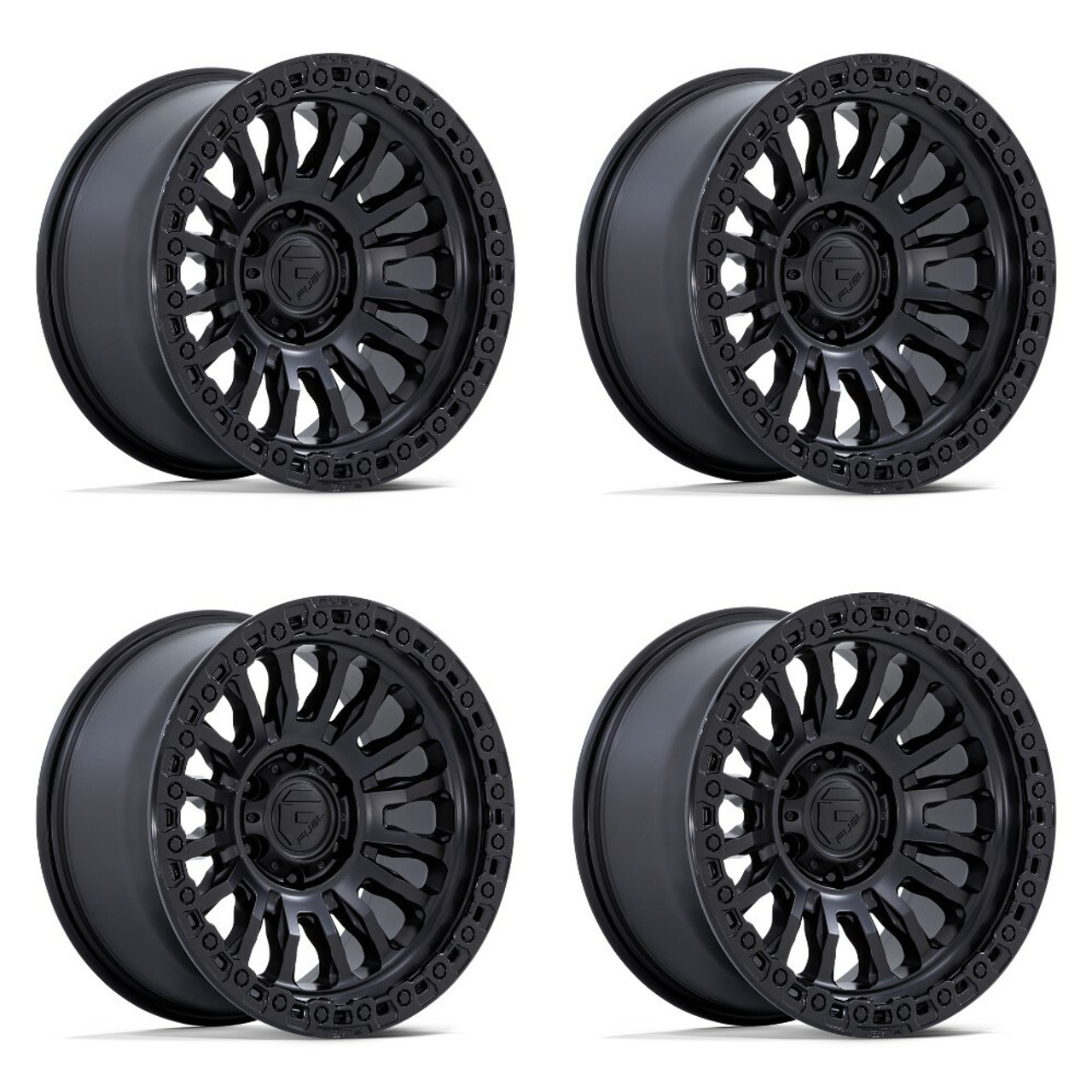 Set 4 20" Fuel FC857 Rincon Matte Black Gloss Black Lip 20x10 Wheels 8x180 -18mm