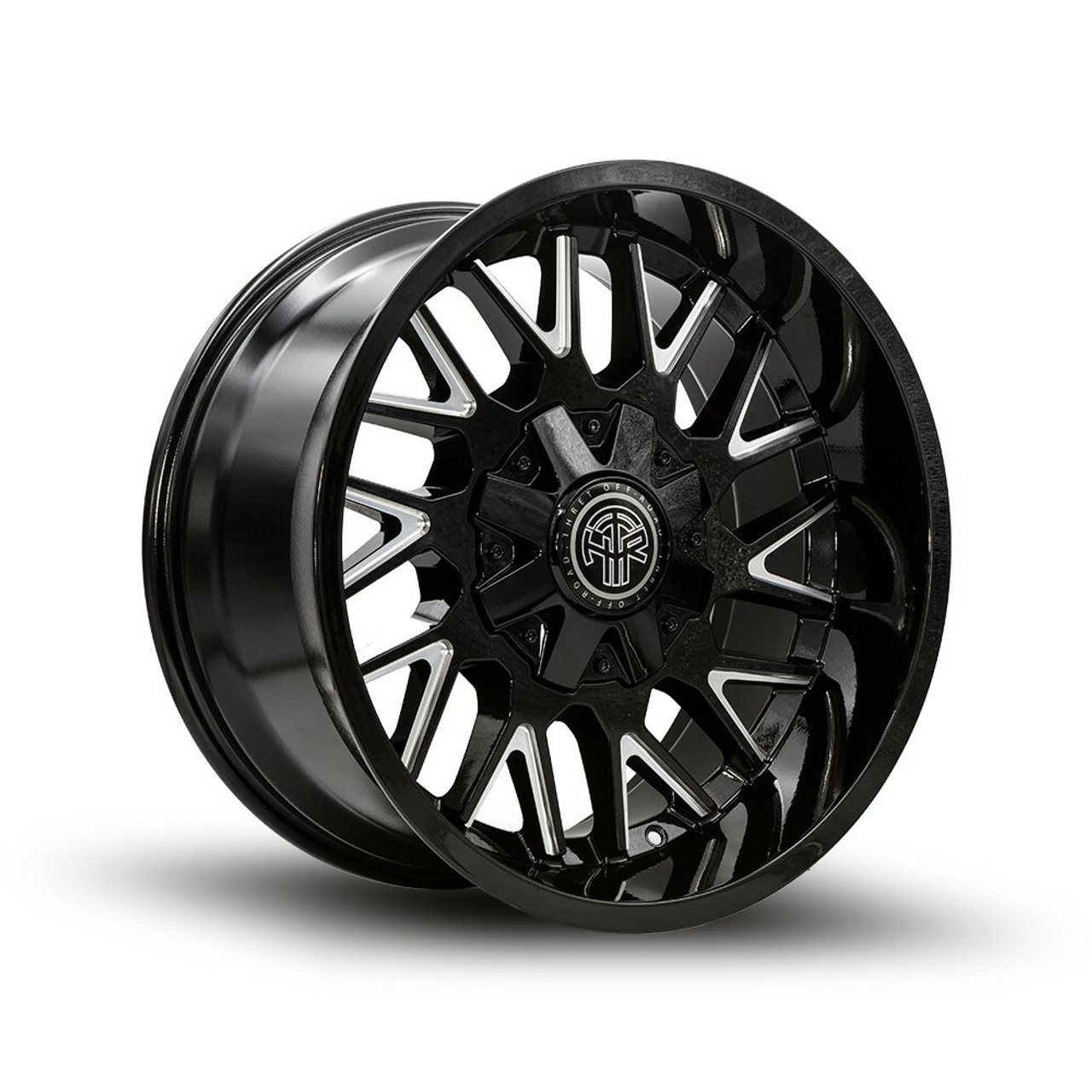 18" Thret Offroad Revolver 803 Gloss Black Milled 18x9 Wheel 6x135 6x5.5 18mm
