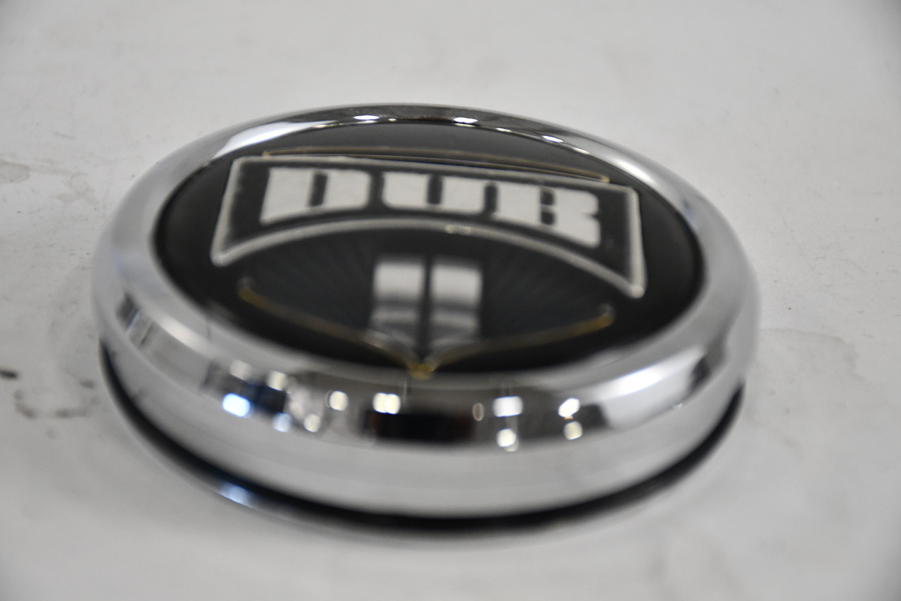 DUB Chrome/Black Yellow trim Center Cap Hub Cap 1003-07-04 3"