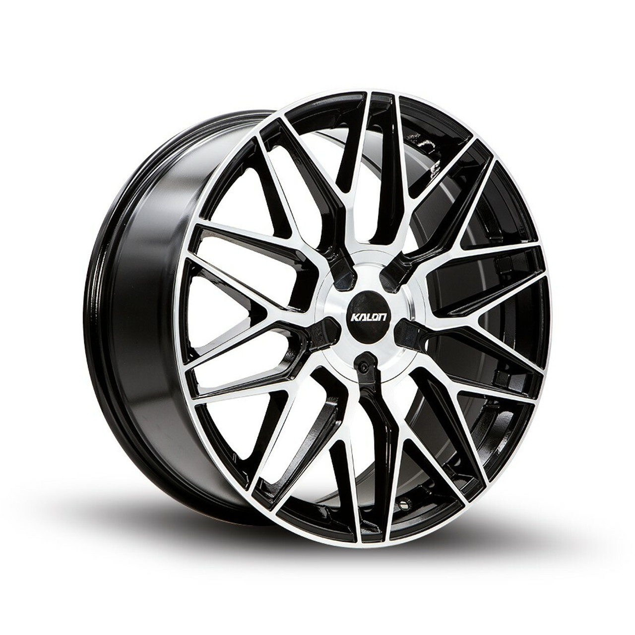 18" Kalon Wheels Blitz 203 Gloss Black Machined Face 18x8 Wheel 5x112 5x120 40mm