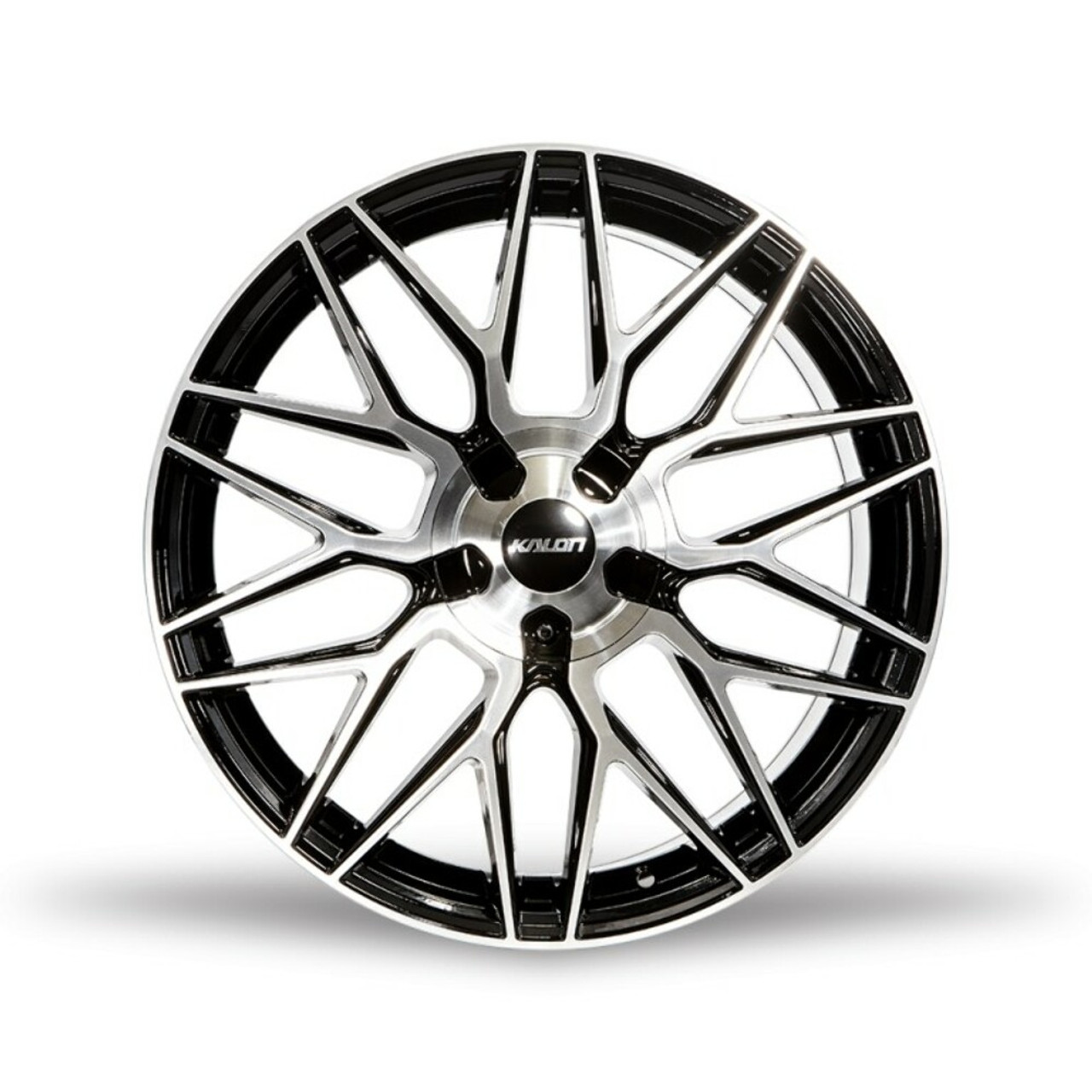 16" Kalon Wheels Blitz 203 Gloss Black Machined Face 16x7 Wheel 5x112 5x120 42mm