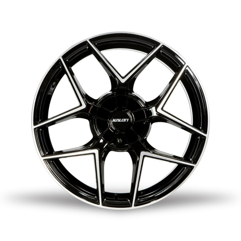 18" Kalon Wheels Falcon 201 Black Machined Face 18x8 Wheel 5x100 5x4.5 40mm Rim
