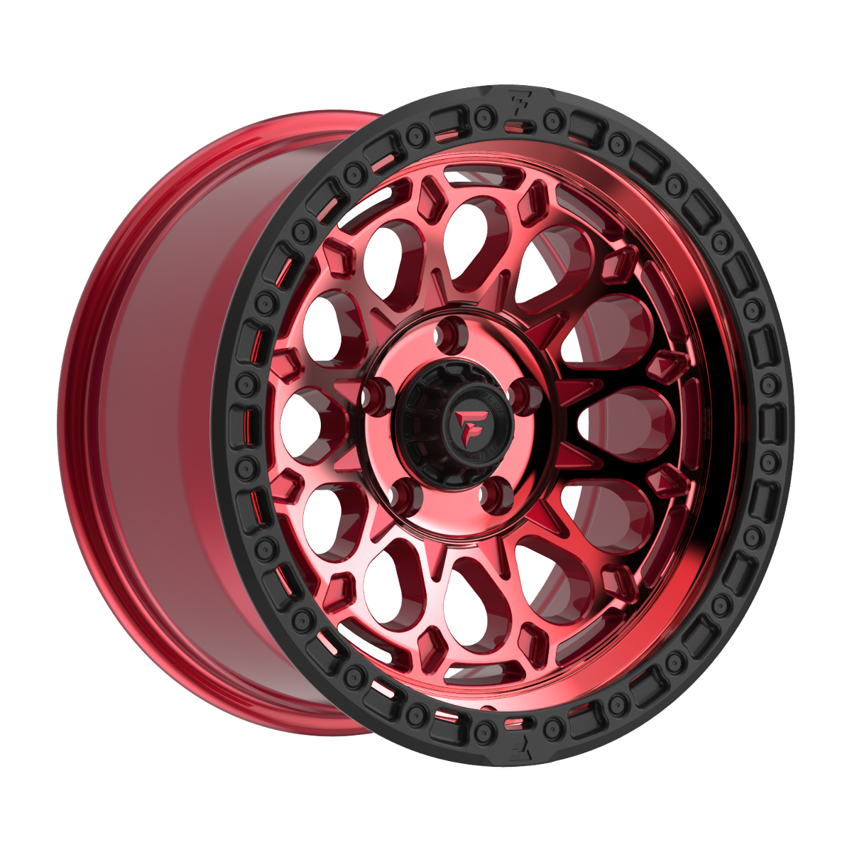 Set 4 20" Fittipaldi Offroad FT101RTB Red Machined Black Lip 20x9 6x5.5 18mm Rim