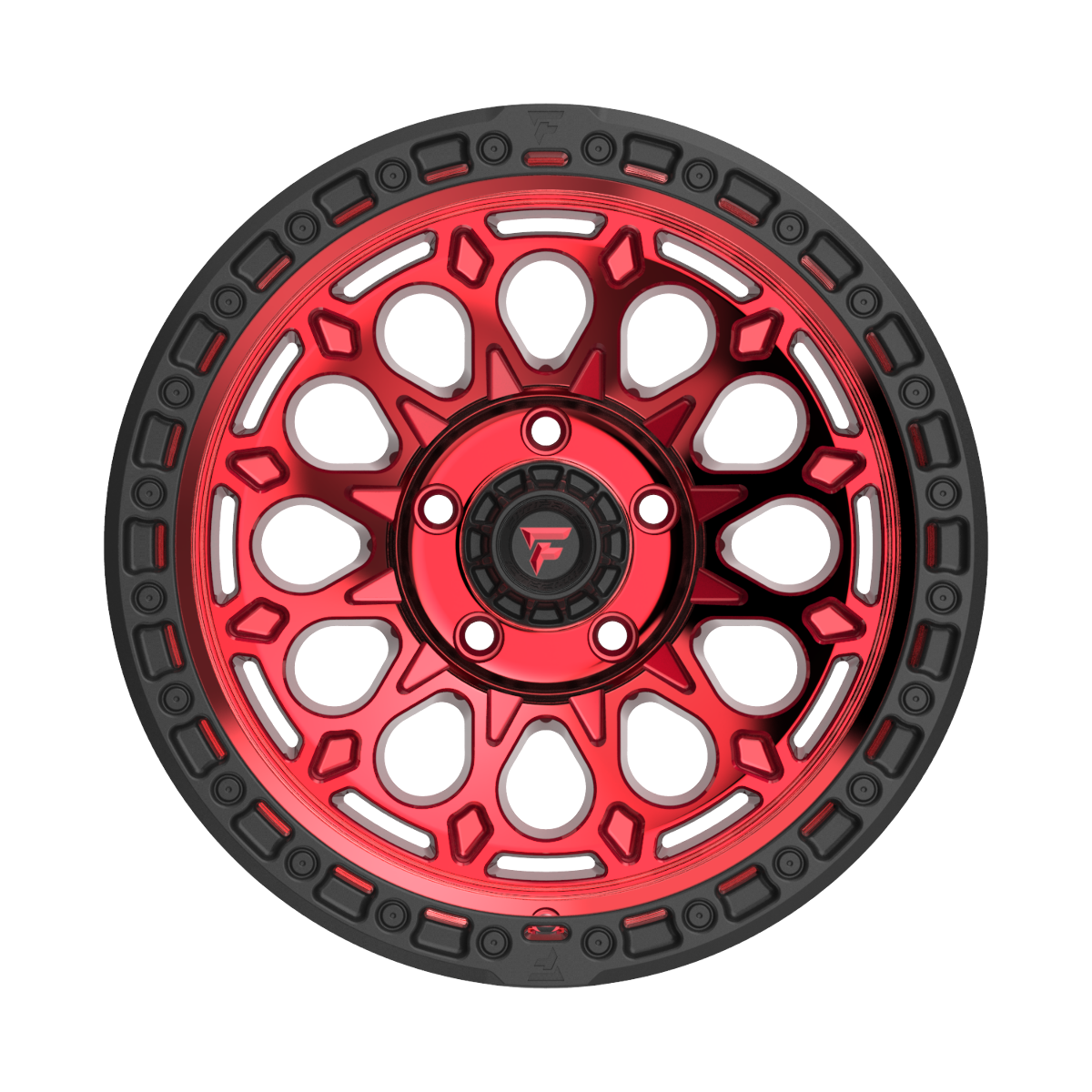 Set 4 18" Fittipaldi Offroad FT101RTB Red Machined Black Lip 18x9 6x5.5 18mm