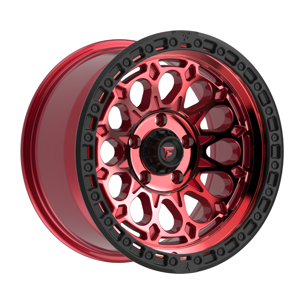 18" Fittipaldi Offroad FT101RTB Red Machined Black Lip 18x9 Wheel 5x5 0mm Rim