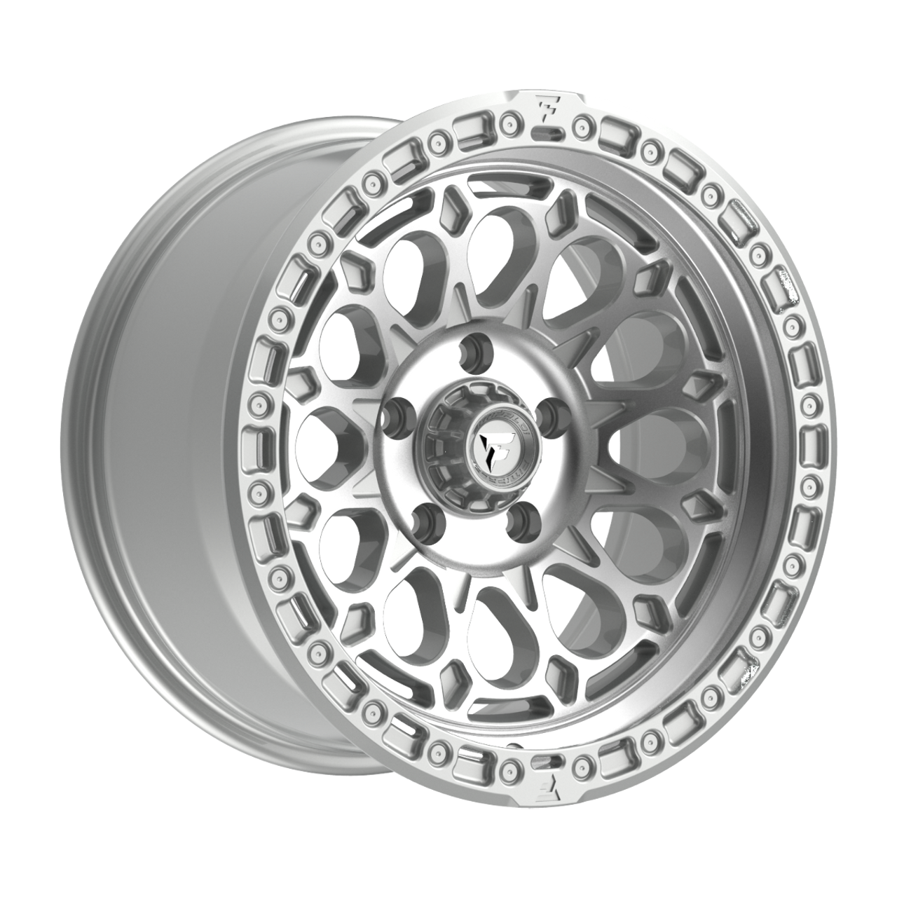 20" Fittipaldi Offroad FT101MS Gloss Silver Machined Face 20x9 Wheel 8x180 18mm