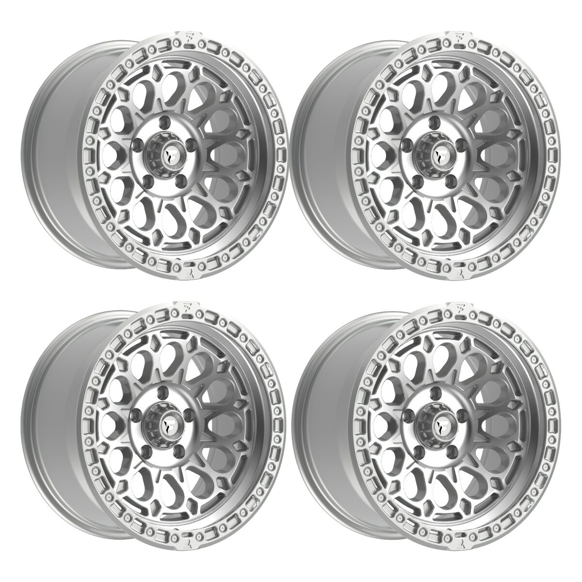 Set 4 20" Fittipaldi Offroad FT101MS Silver Machined Face 20x9 Wheels 6x5.5 18mm