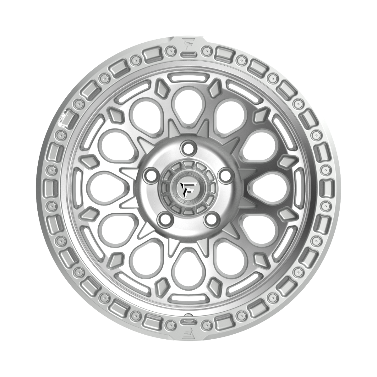 Set 4 20" Fittipaldi Offroad FT101MS Silver Machined Face 20x9 Wheels 6x5.5 18mm