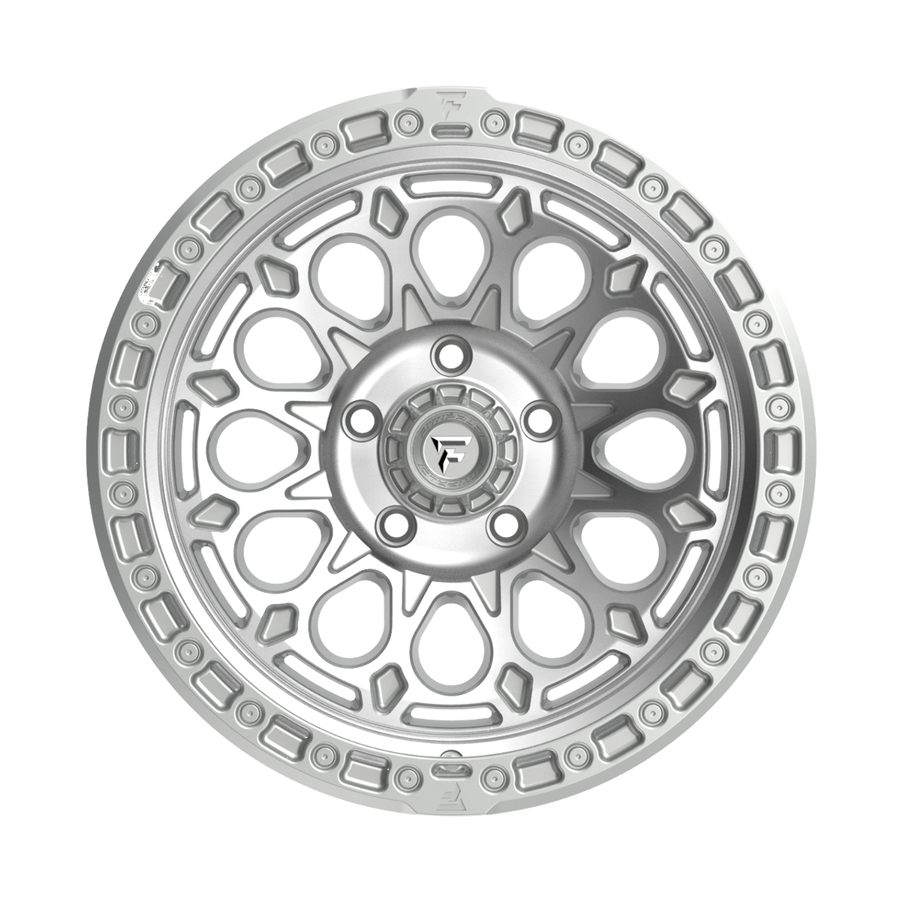 18" Fittipaldi Offroad FT101MS  Gloss Silver Machined Face 18x9 Wheel 5x5 0mm