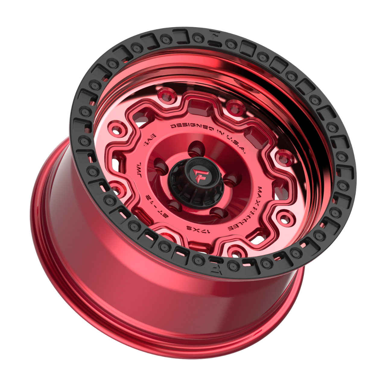 20" Fittipaldi Offroad FT100RTB Red Machined Black Lip 20x9 Wheel 5x5 0mm Rim