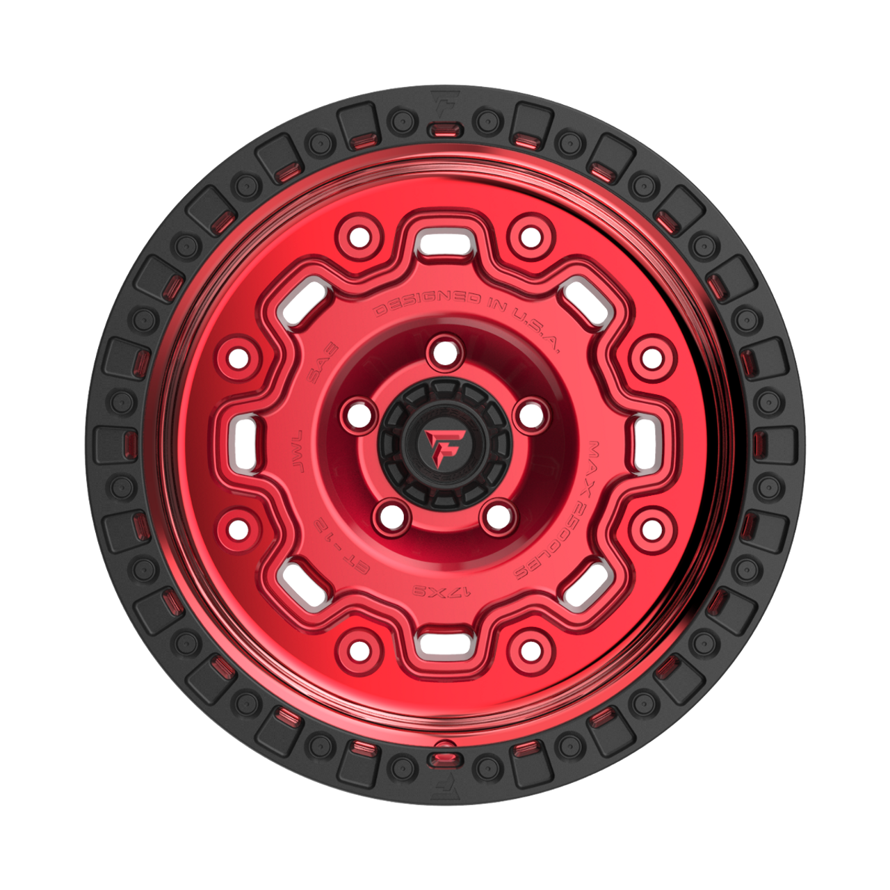 18" Fittipaldi Offroad FT100RTB Red Machined Black Lip 18x9 Wheel 6x135 18mm Rim