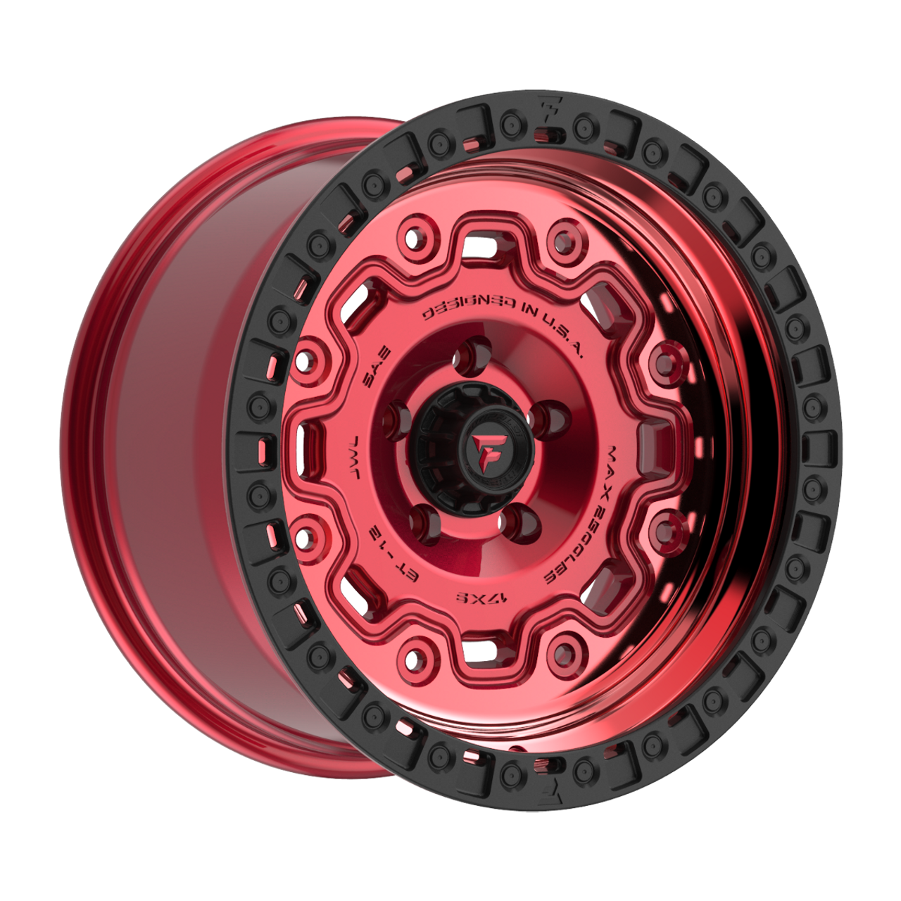 18" Fittipaldi Offroad FT100RTB Red Machined Black Lip 18x9 Wheel 6x135 18mm Rim
