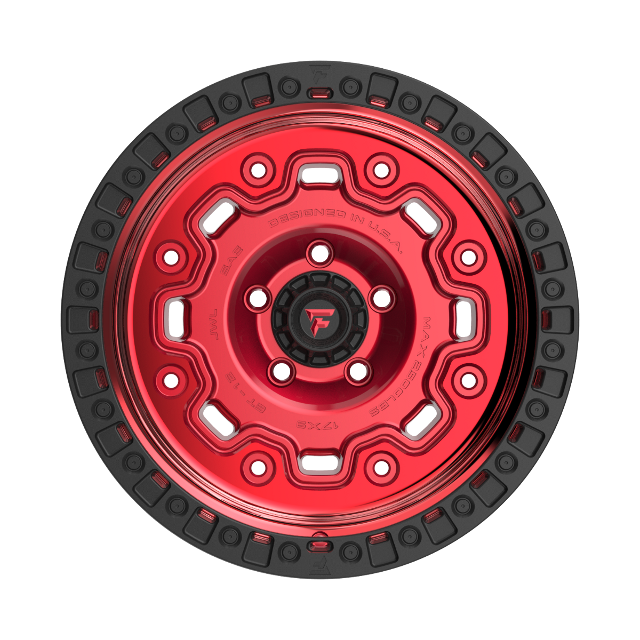18" Fittipaldi Offroad FT100RTB Red Machined Black Lip 18x9 Wheel 6x135 18mm Rim
