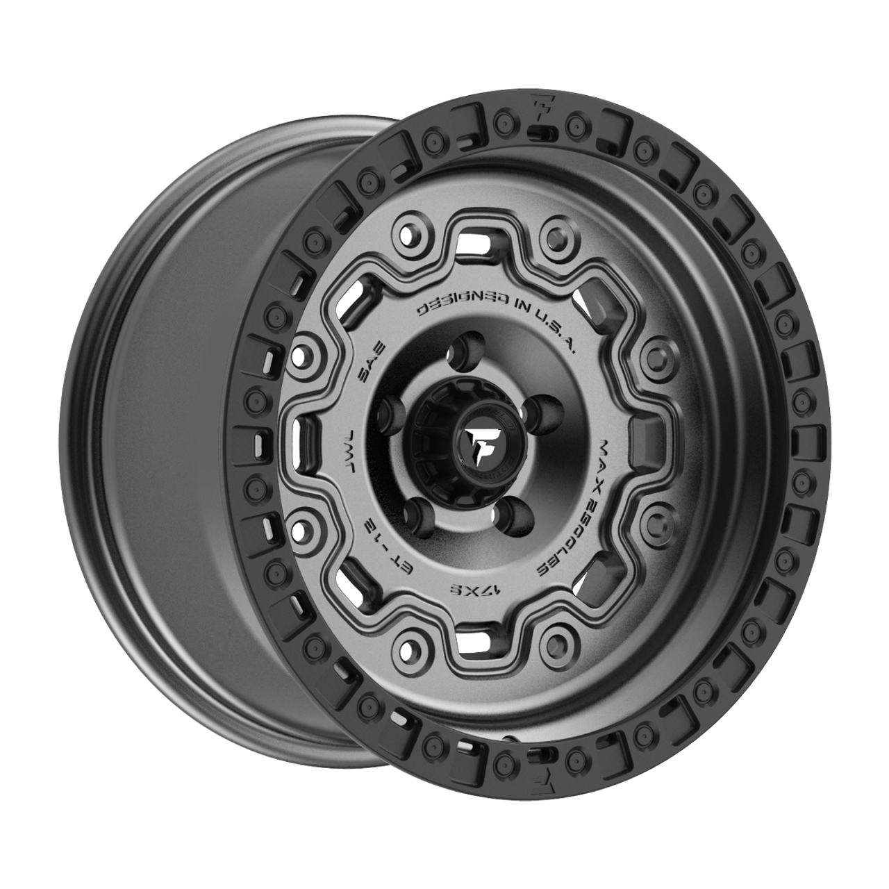 Set 4 20" Fittipaldi Offroad FT100AB Anthracite Satin Black Lip 20x9 8x180 18mm
