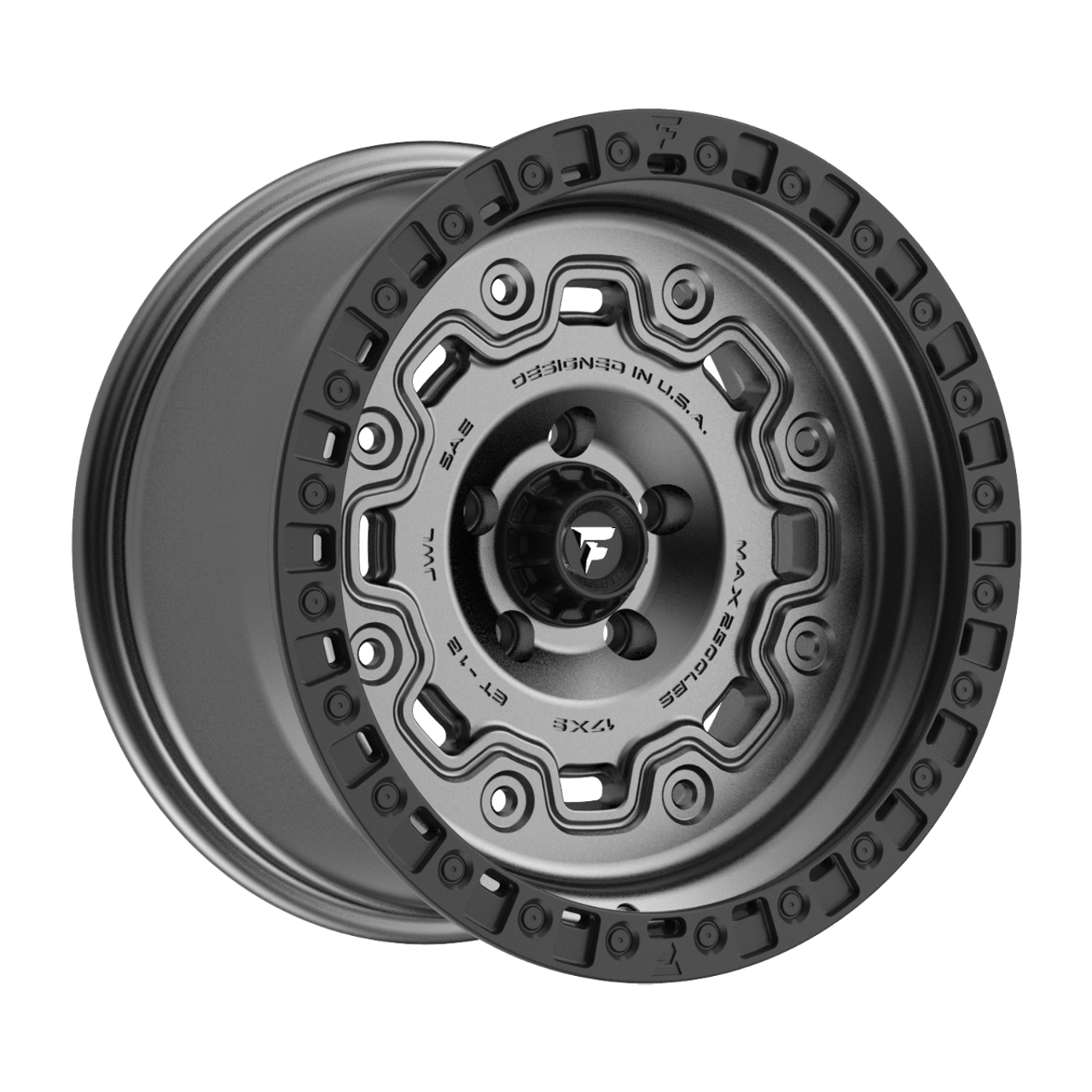 Set 4 20" Fittipaldi Offroad FT100AB Anthracite Satin Black Lip 20x9 5x5.5 18mm