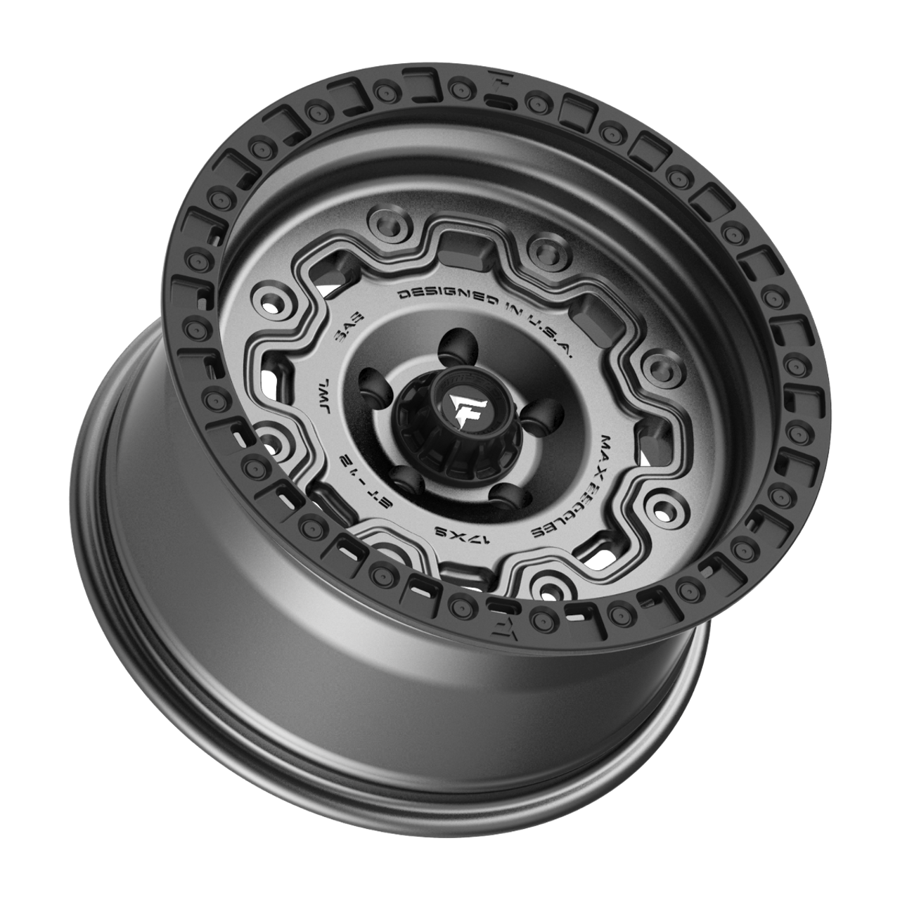 18" Fittipaldi Offroad FT100AB Anthracite Satin Black Lip 18x9 Wheel 5x5.5 18mm