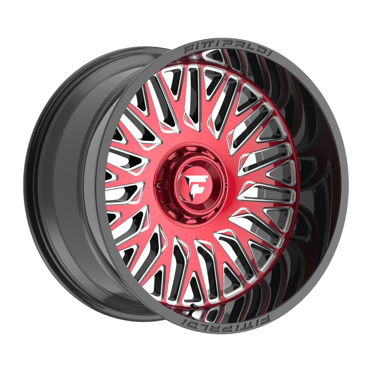 Set 4 22" Fittipaldi Offroad FA07MBRM Black Machined Red Tint 22x12 8x6.5 -44mm
