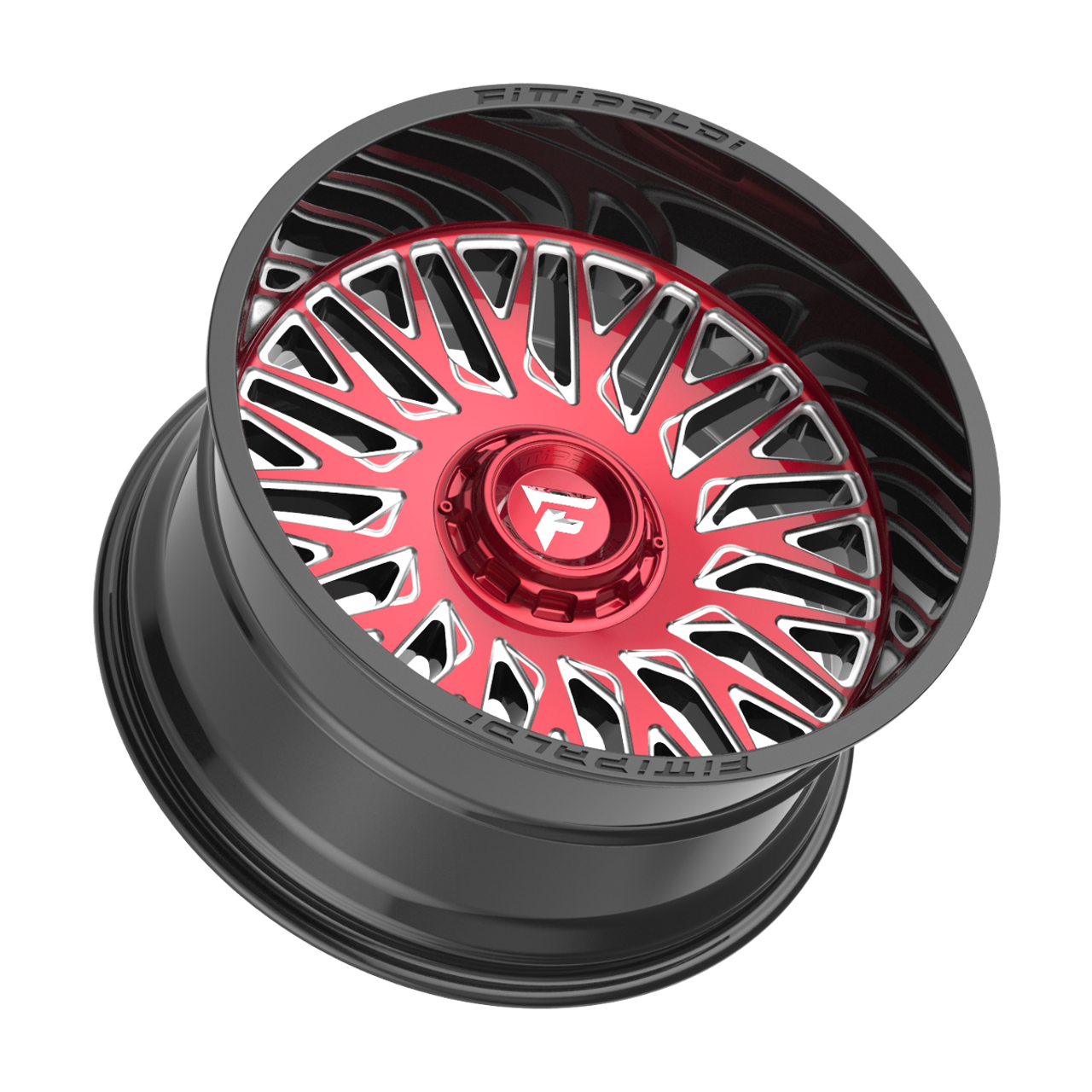 Set 4 22" Fittipaldi Offroad FA07MBRM Black Machined Red Tint 22x12 8x6.5 -44mm