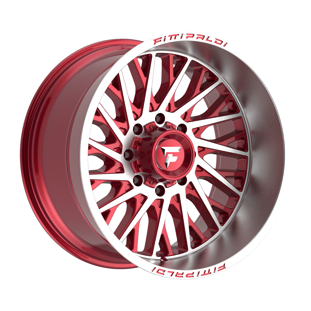 Set 4 22" Fittipaldi Offroad FA08MR Red Machined Face Lip 22x12 5x5 5x5.5 -44mm