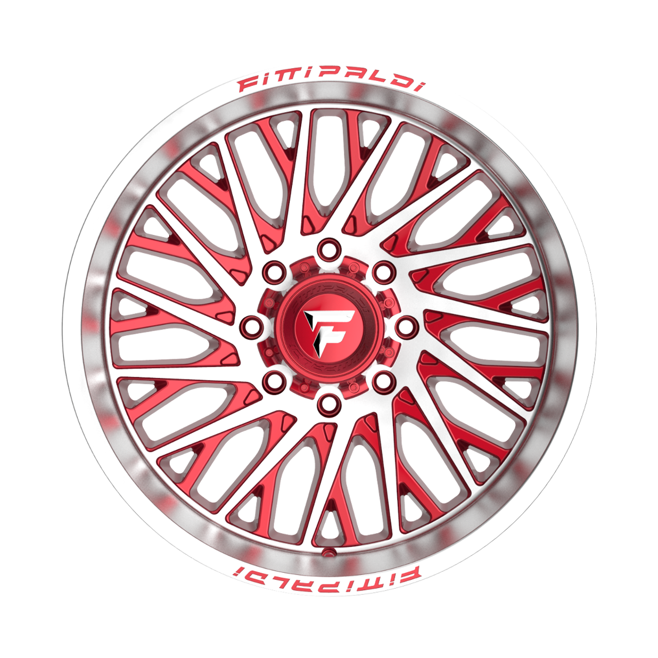 Set 4 22" Fittipaldi Offroad FA08MR Red Machined Face Lip 22x12 5x5 5x5.5 -44mm